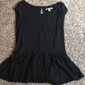 Black peplum top